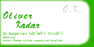 oliver kadar business card